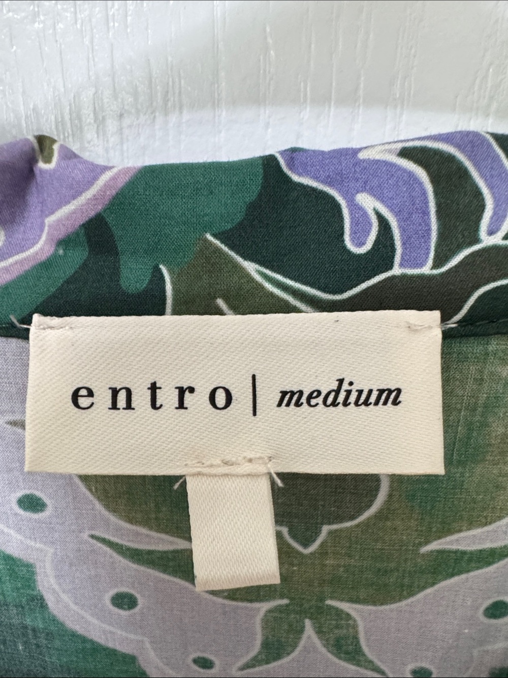 Entro Green Floral Midi Dress with Lavender Accents - Picture 3 of 7